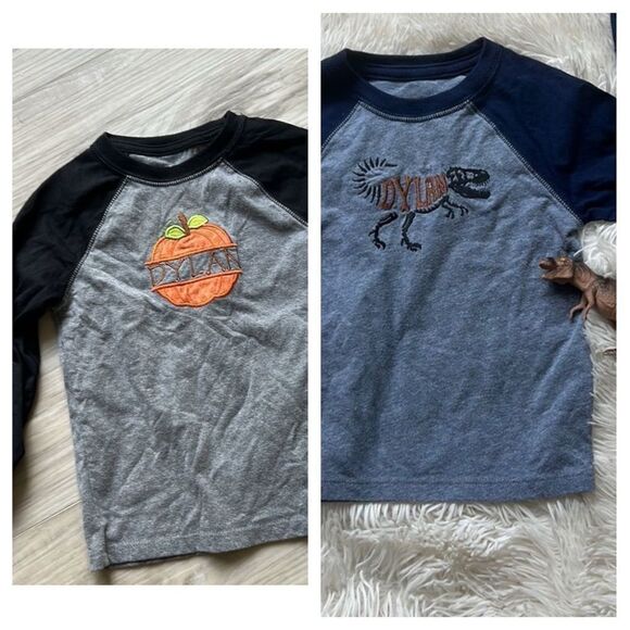 Handmade Embroidered Dylan Dinosaur Cat & Jack Tee Tshirt Top 18 months & 2T - Picture 1 of 8